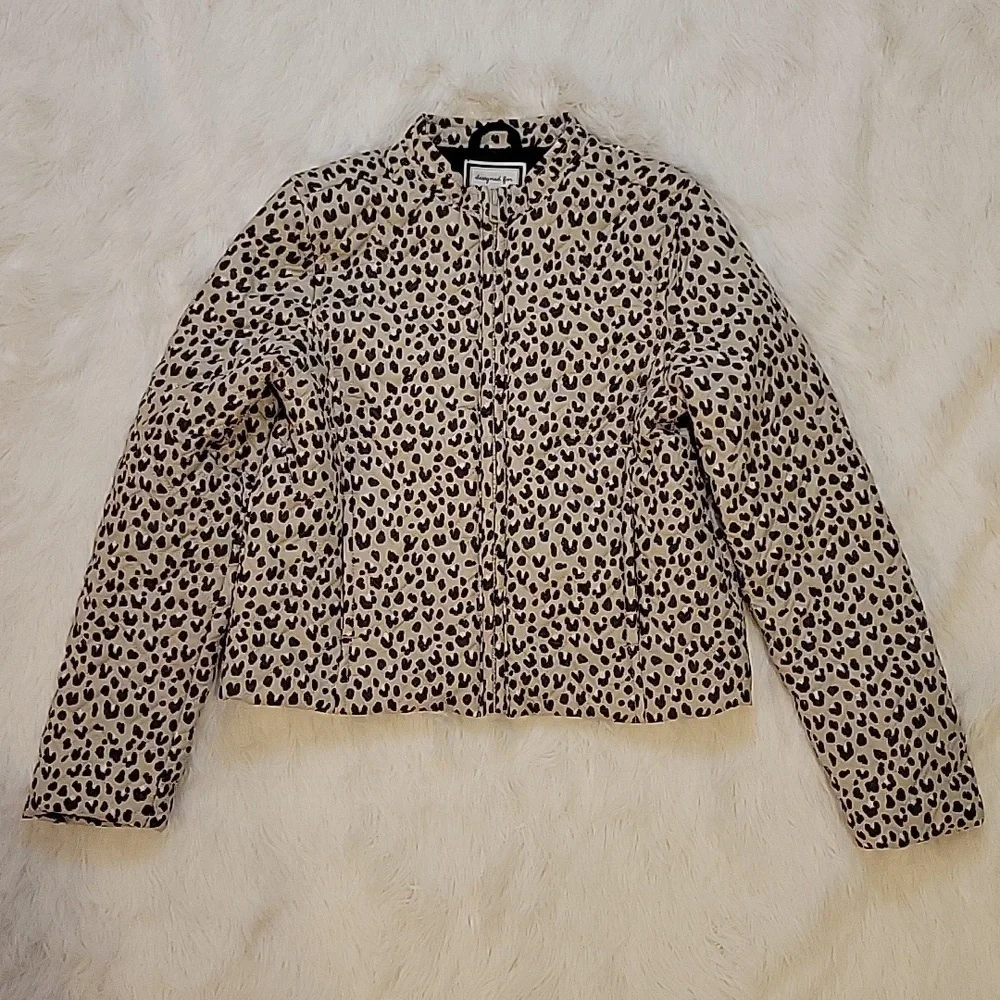 Gymboree Tan and Black Leopard Lightweight Jacket Girls Size M 7/8